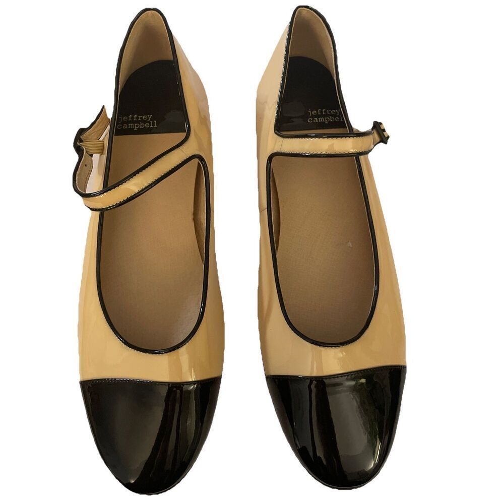 New $350 JEFFREY CAMPBELL Curvet Patent Leather Mary Jane Ballerina Flats 9.5 - Picture 5 of 7